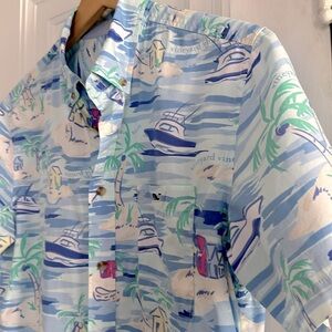 Vineyard Vines x Target Sailing Hawaiian Surf  Style Shirt Men’s Cotton Size M